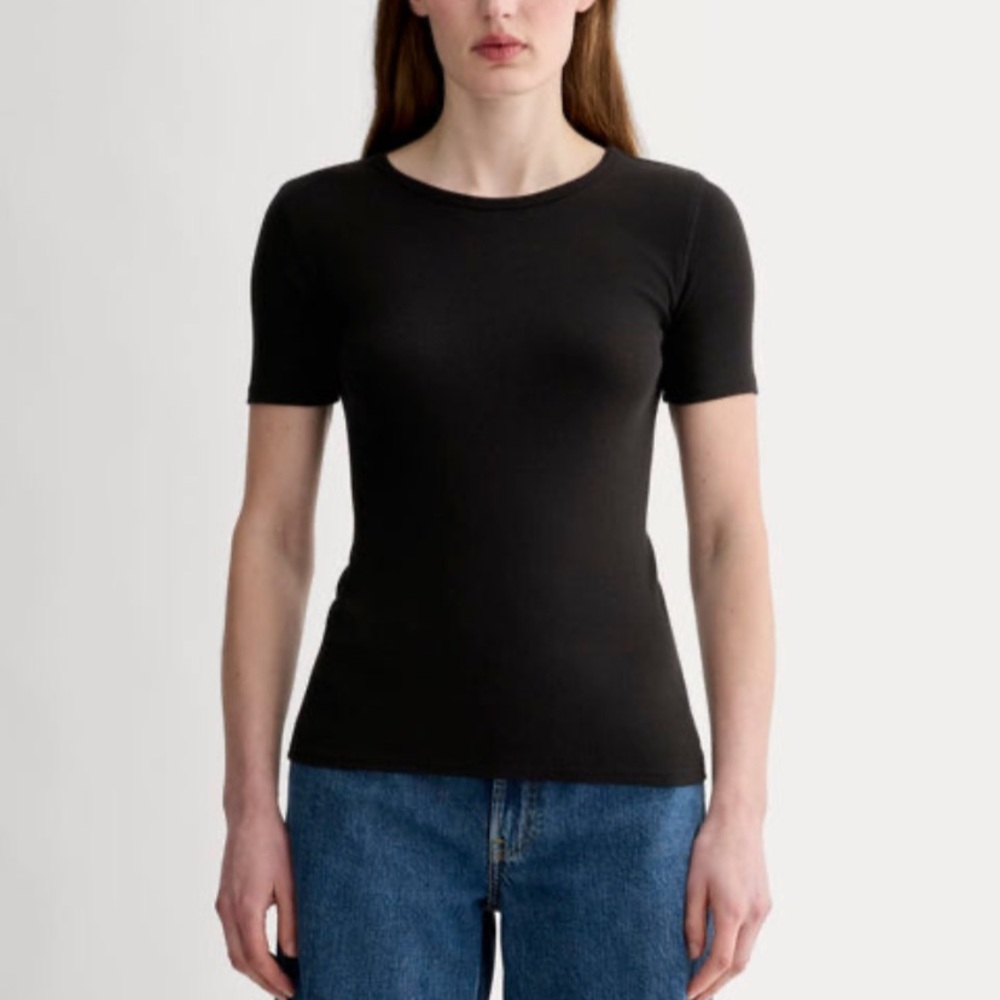 cropped ribbed tee